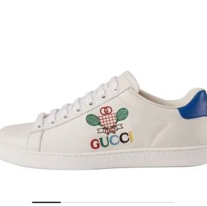 Gucci women’s Ace Tennis Sneakers size 37/7 white/Rio Blue